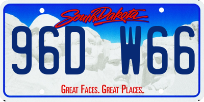 SD license plate 96DW66