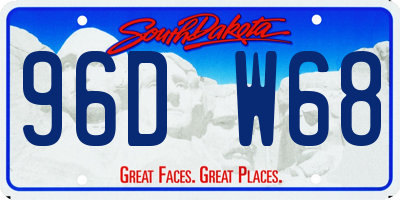 SD license plate 96DW68