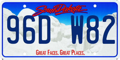 SD license plate 96DW82