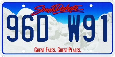 SD license plate 96DW91