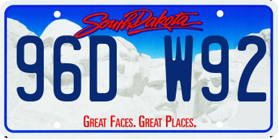 SD license plate 96DW92