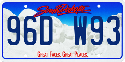 SD license plate 96DW93