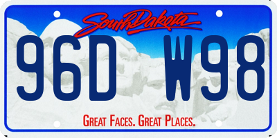 SD license plate 96DW98