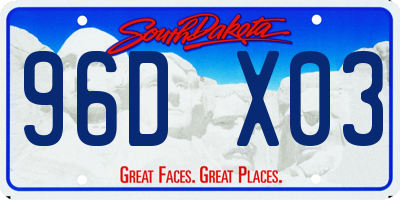 SD license plate 96DX03