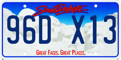 SD license plate 96DX13