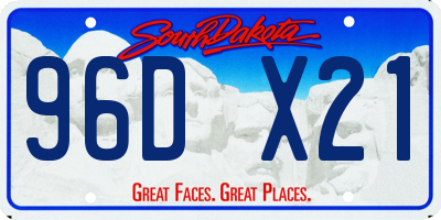 SD license plate 96DX21