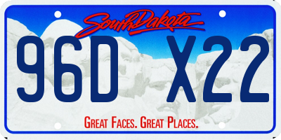 SD license plate 96DX22