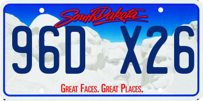 SD license plate 96DX26