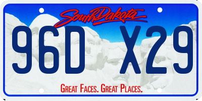 SD license plate 96DX29