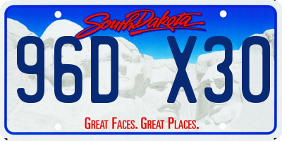 SD license plate 96DX30