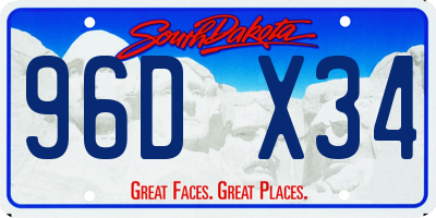 SD license plate 96DX34