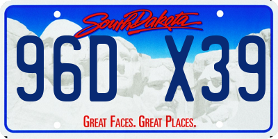 SD license plate 96DX39