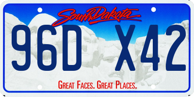 SD license plate 96DX42