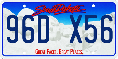 SD license plate 96DX56