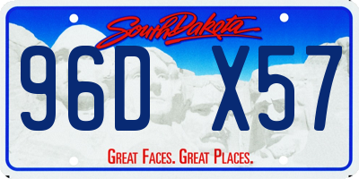 SD license plate 96DX57