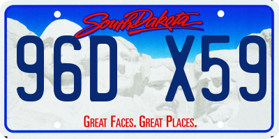 SD license plate 96DX59
