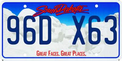 SD license plate 96DX63