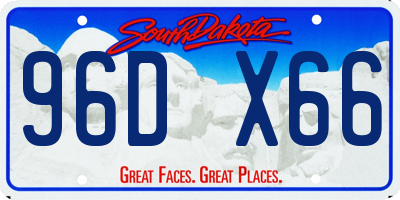 SD license plate 96DX66