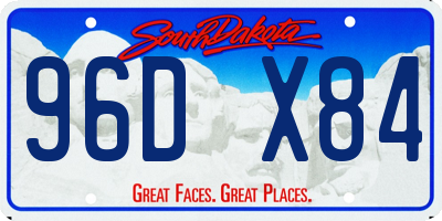 SD license plate 96DX84