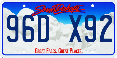 SD license plate 96DX92