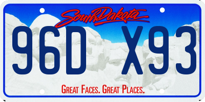 SD license plate 96DX93