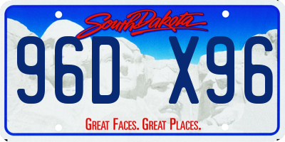 SD license plate 96DX96
