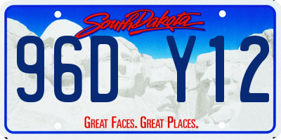 SD license plate 96DY12