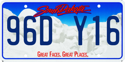 SD license plate 96DY16