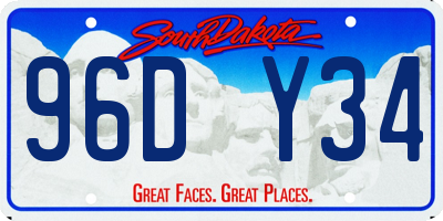 SD license plate 96DY34
