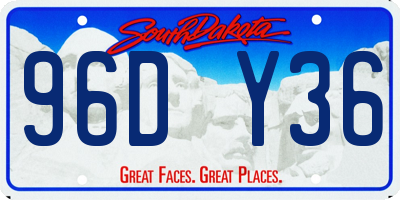 SD license plate 96DY36