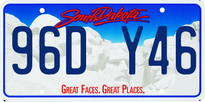 SD license plate 96DY46