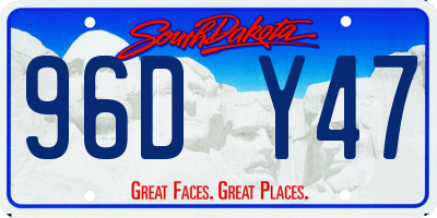 SD license plate 96DY47