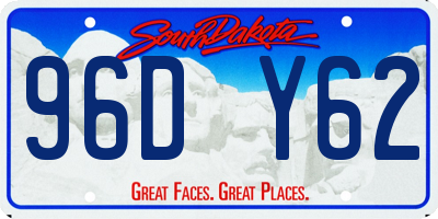 SD license plate 96DY62