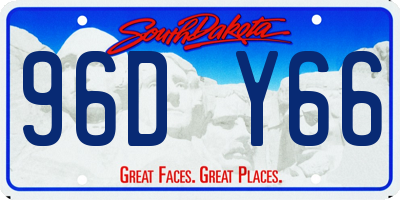 SD license plate 96DY66