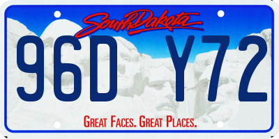SD license plate 96DY72