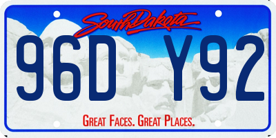 SD license plate 96DY92