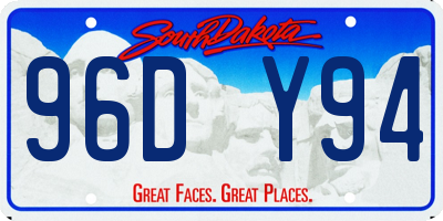 SD license plate 96DY94