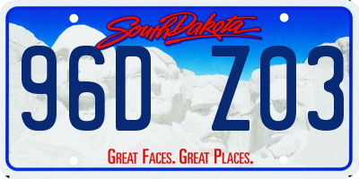 SD license plate 96DZ03