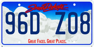 SD license plate 96DZ08