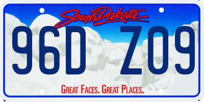 SD license plate 96DZ09