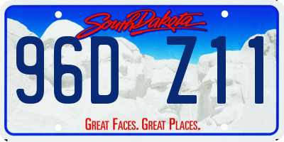 SD license plate 96DZ11