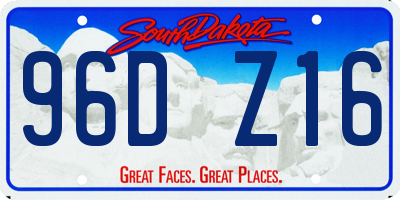 SD license plate 96DZ16