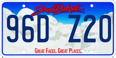 SD license plate 96DZ20