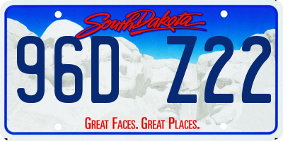 SD license plate 96DZ22