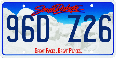 SD license plate 96DZ26