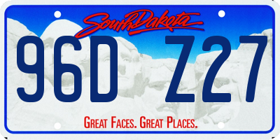SD license plate 96DZ27