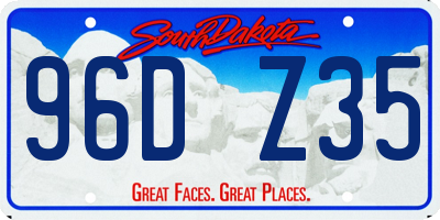 SD license plate 96DZ35