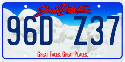 SD license plate 96DZ37