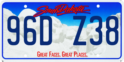 SD license plate 96DZ38