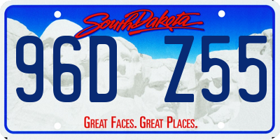 SD license plate 96DZ55